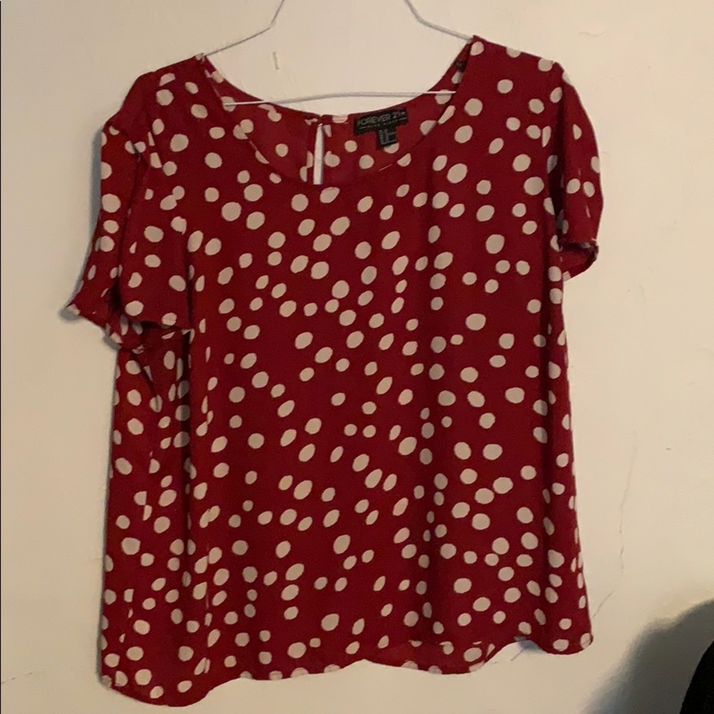 Red Polka Dot Blouse